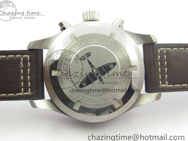 MIROTIME 0514 Pilot Chrono Spitfire IW387903 SS ZF 1:1 Best Edition Black Dial on Brown Leather Strap A OdorResistant 7127